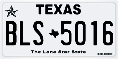 TX license plate BLS5016
