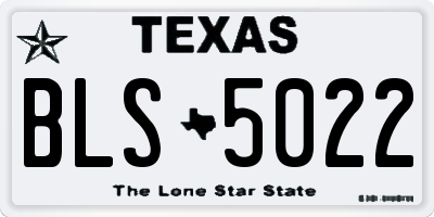 TX license plate BLS5022