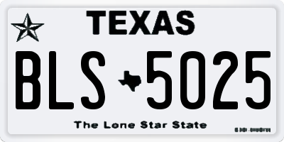 TX license plate BLS5025
