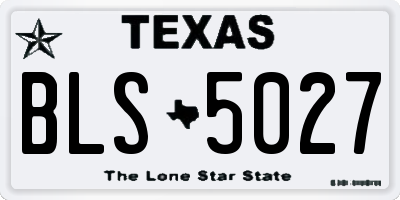 TX license plate BLS5027