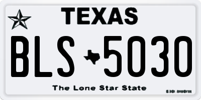 TX license plate BLS5030