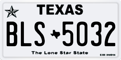 TX license plate BLS5032