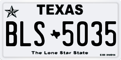 TX license plate BLS5035