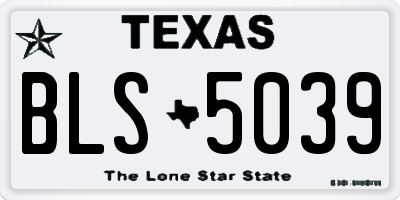 TX license plate BLS5039