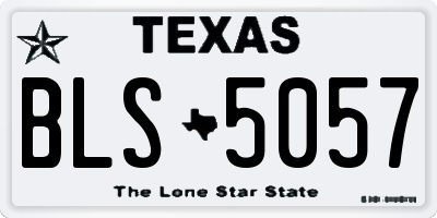 TX license plate BLS5057