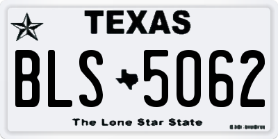 TX license plate BLS5062