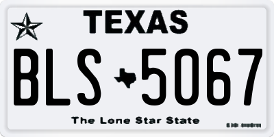 TX license plate BLS5067