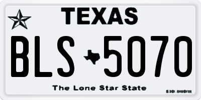 TX license plate BLS5070