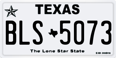 TX license plate BLS5073