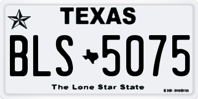 TX license plate BLS5075