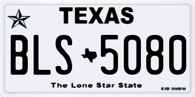 TX license plate BLS5080