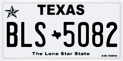 TX license plate BLS5082
