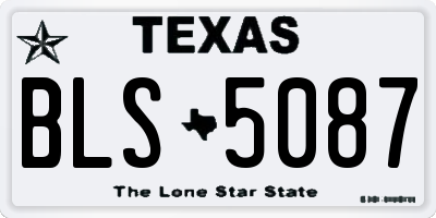 TX license plate BLS5087