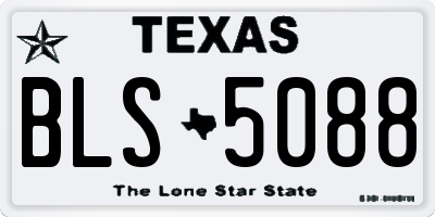 TX license plate BLS5088