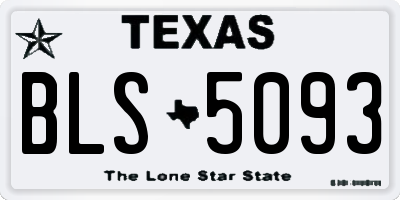 TX license plate BLS5093