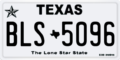 TX license plate BLS5096