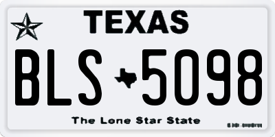 TX license plate BLS5098
