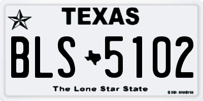 TX license plate BLS5102
