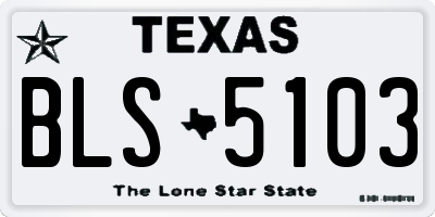TX license plate BLS5103