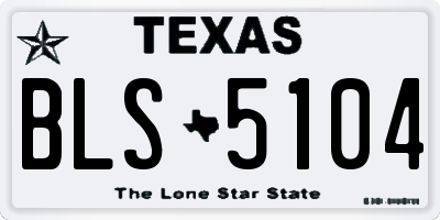 TX license plate BLS5104