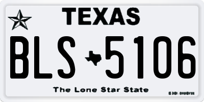 TX license plate BLS5106