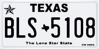 TX license plate BLS5108