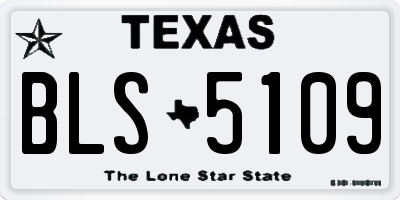 TX license plate BLS5109