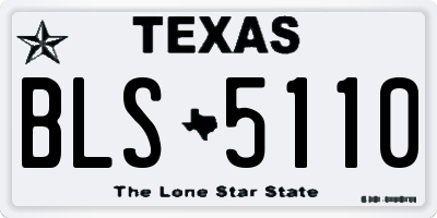 TX license plate BLS5110