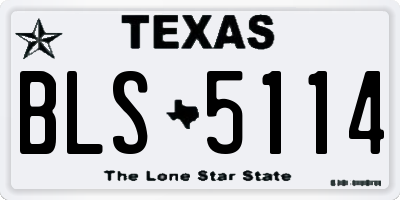 TX license plate BLS5114