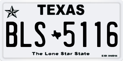TX license plate BLS5116