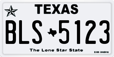 TX license plate BLS5123