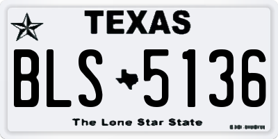 TX license plate BLS5136