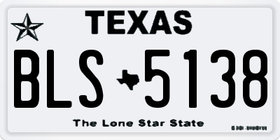 TX license plate BLS5138