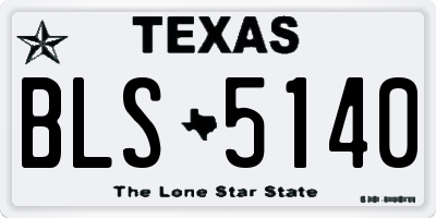 TX license plate BLS5140