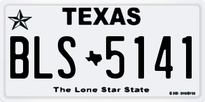 TX license plate BLS5141