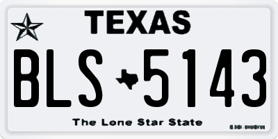 TX license plate BLS5143