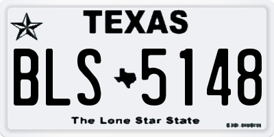 TX license plate BLS5148