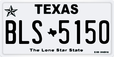 TX license plate BLS5150