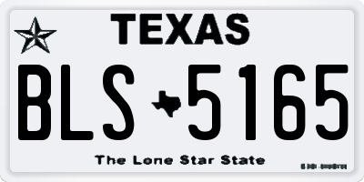 TX license plate BLS5165