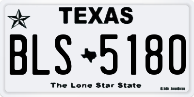 TX license plate BLS5180