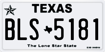 TX license plate BLS5181