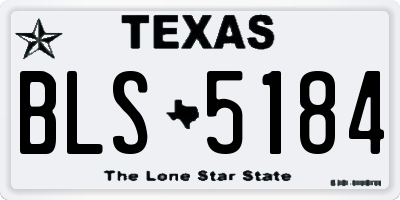 TX license plate BLS5184