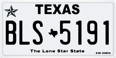 TX license plate BLS5191