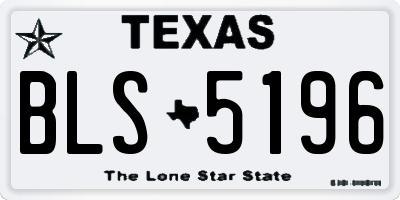 TX license plate BLS5196
