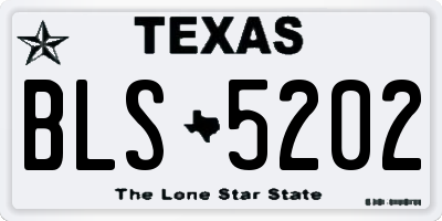 TX license plate BLS5202