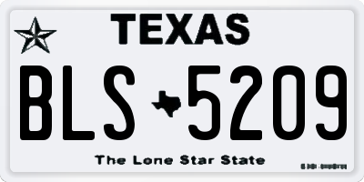 TX license plate BLS5209