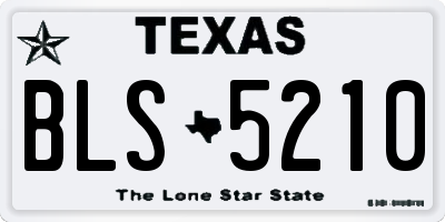 TX license plate BLS5210