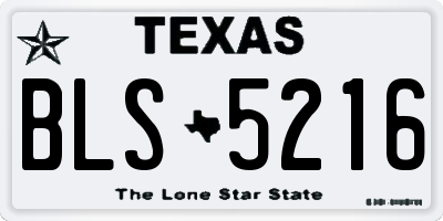TX license plate BLS5216