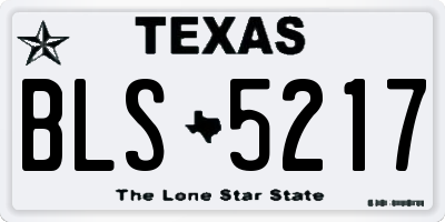 TX license plate BLS5217