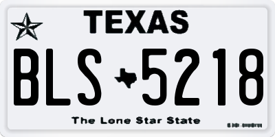 TX license plate BLS5218